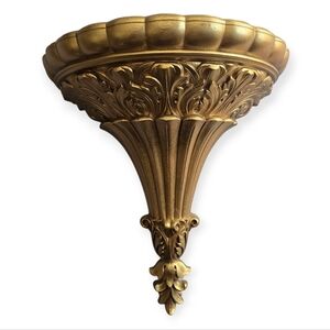 Home Interiors Gold Decorative‎ Wall Pocket Planter